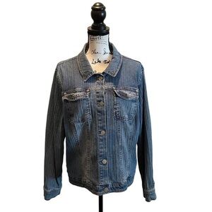 Vintage Gitano Denim Jean Jacket Blue Plus 18w Oversized 80s streetwear stretch